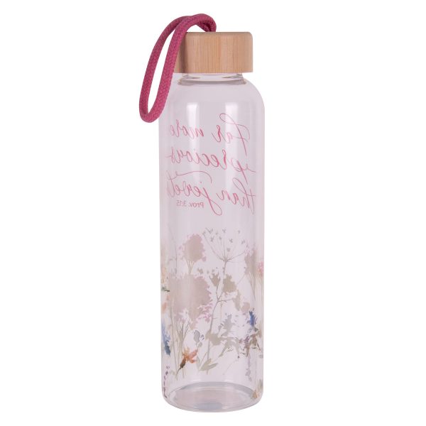 Far More Precious than Jewels Glass Water Bottle with Bamboo Lid Online Sale