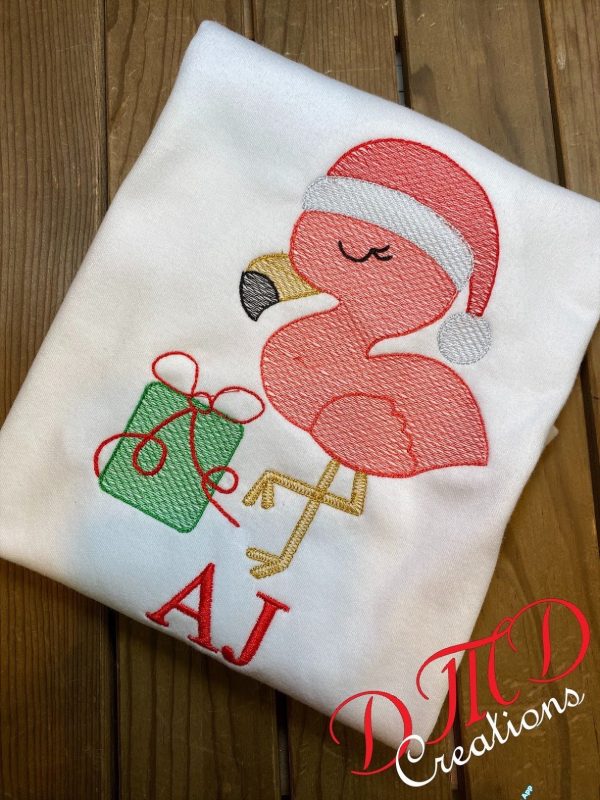 Flamingo Santa Shirt, Christmas Flamingo Shirt, Flamingo in Santa Hat Shirt Fashion