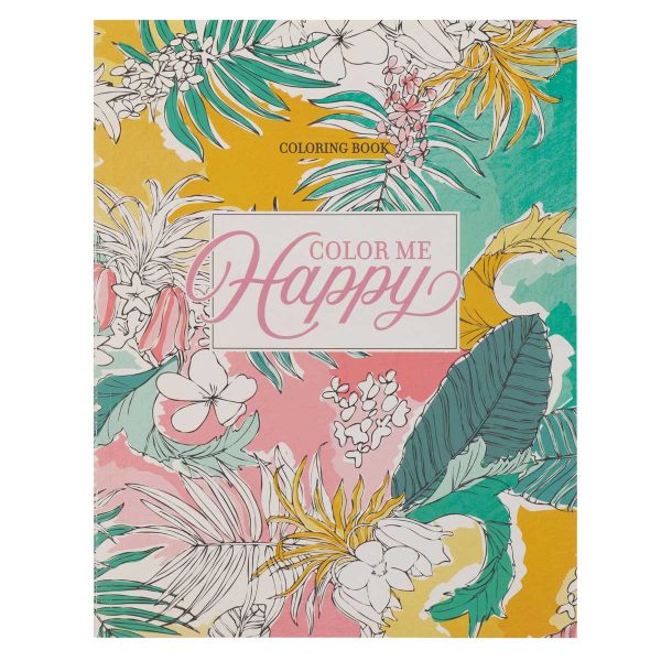 Color Me Happy Floral Coloring Book (Paperback) Online Sale