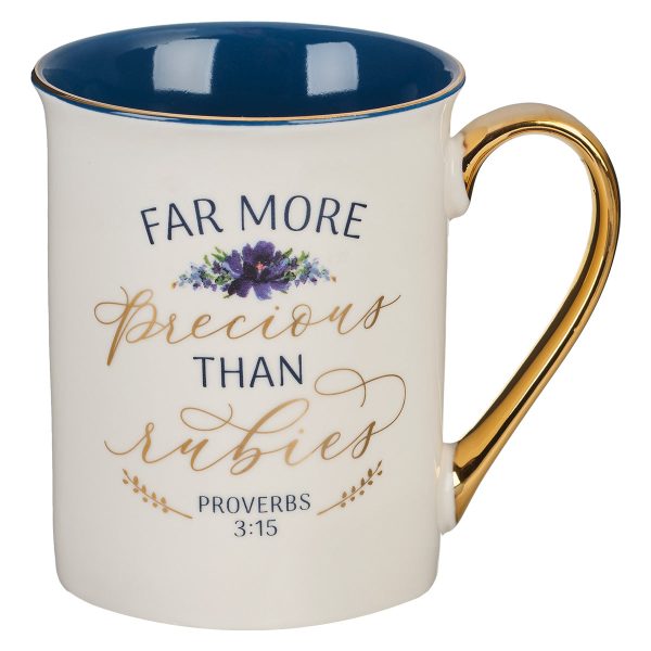 Far More Precious Than Rubies Ceramic Mug - Proverbs 3:15 on Sale