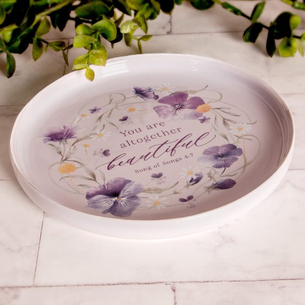 You Are Altogether Beautiful Ceramic Trinket Tray - Song of Songs 4:7 For Discount