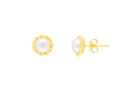 MARGAUX PEARL STUDS GOLD Supply