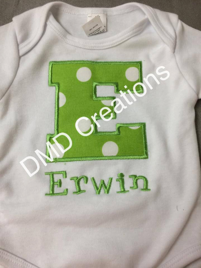 Applique Block Letter Shirt, Letter is for Name Shirt, Alphabet Shirt Fashion