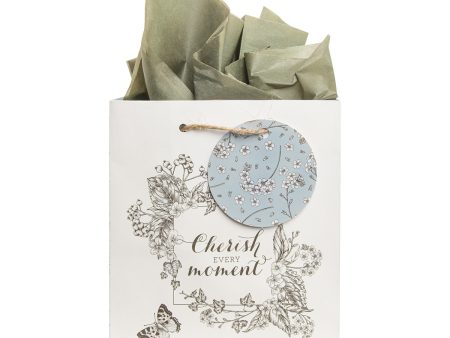 Cherish Every Moment Floral Butterfly Small Gift Bag With Gift Tag Online