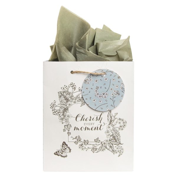 Cherish Every Moment Floral Butterfly Small Gift Bag With Gift Tag Online