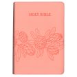 NIV Salmon Pink Protea Imitation Leather Compact Holy Bible Red Letter Online now