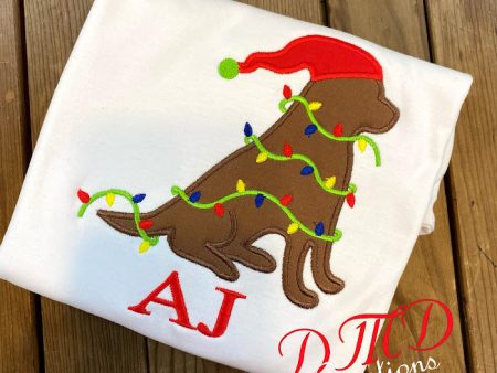 Dog with Christmas Lights,  Christmas Shirt Online now