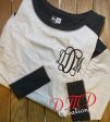 Monogrammed 3 4 Raglan Sleeve Tee, Monogrammed baseball Shirt Hot on Sale