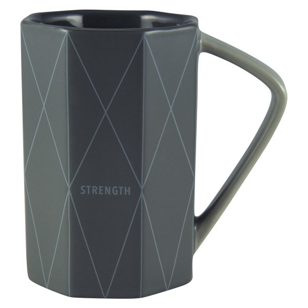 Strength Geometrical Black Ceramic Mug - Philippians 4:13 Online