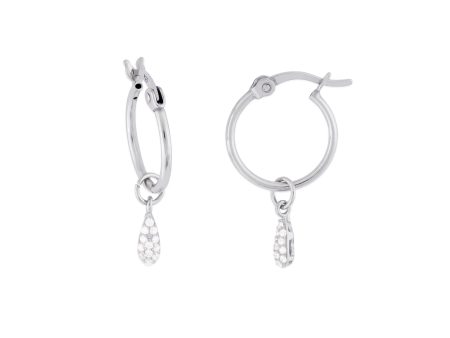 KAIA HOOP EARRINGS  SILVER CZ on Sale