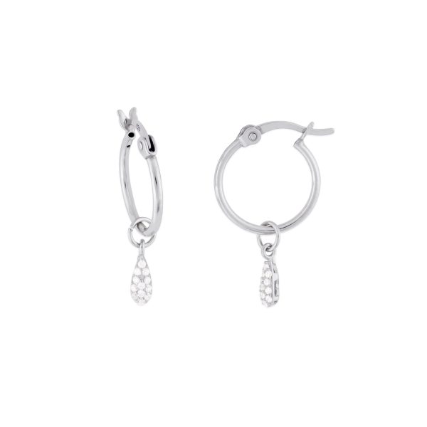 KAIA HOOP EARRINGS  SILVER CZ on Sale