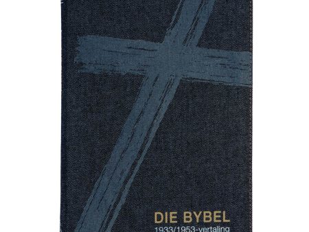 Afrikaans 1933 1953 Vertaling Kunsleer Denim Medium Naslaan Bybel Met Ritssluiter For Sale