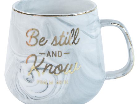 Be Still And Know Grey Marbled Ceramic Mug - Psalm 46:10 Cheap