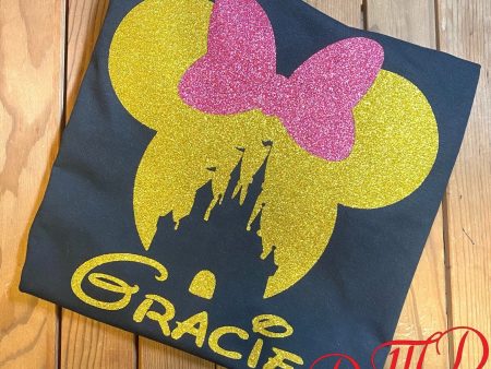 Minnie Mouse Head Shirt, Minnie Mouse with Castle shirt Supply