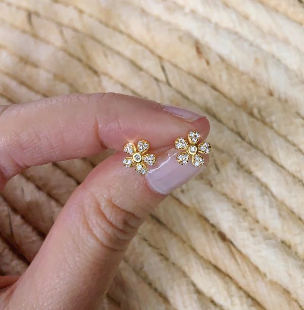 FLOWER STUDS GOLD Supply