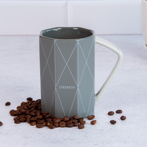 Strength Geometrical Black Ceramic Mug - Philippians 4:13 Online