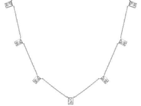 BROOKE BAGUETTE NECKLACE SILVER Online