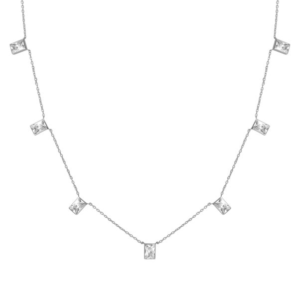 BROOKE BAGUETTE NECKLACE SILVER Online