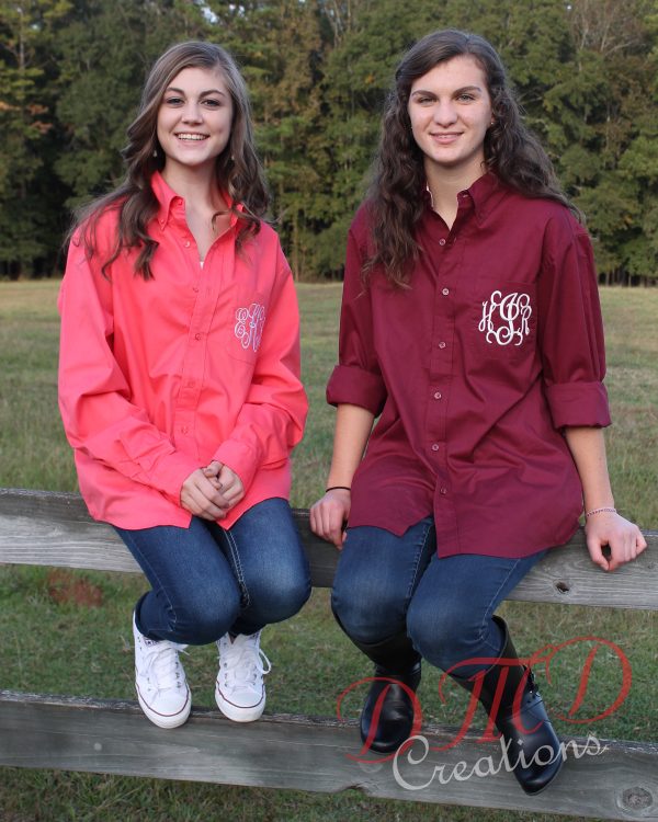 Button Up Bridesmaid Shirts, Button up Monogram shirts on Sale