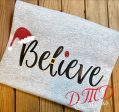 Believe in Santa Shirt, Santa Hat shirt, Christmas Shirt Hot on Sale