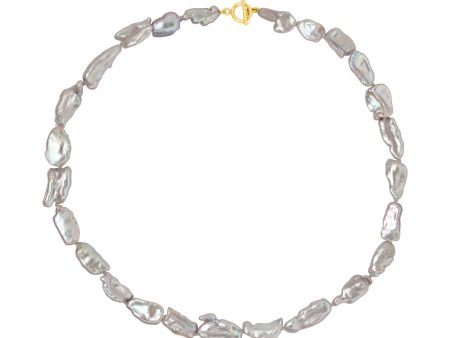 LEIGHTON PEARL NECKLACE DOVE GREY For Cheap