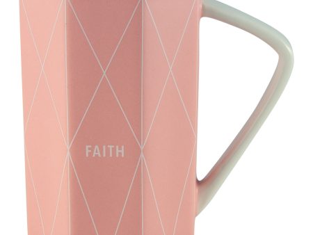 Faith Geometrical Pink Ceramic Mug - Hebrews 11:1 For Sale