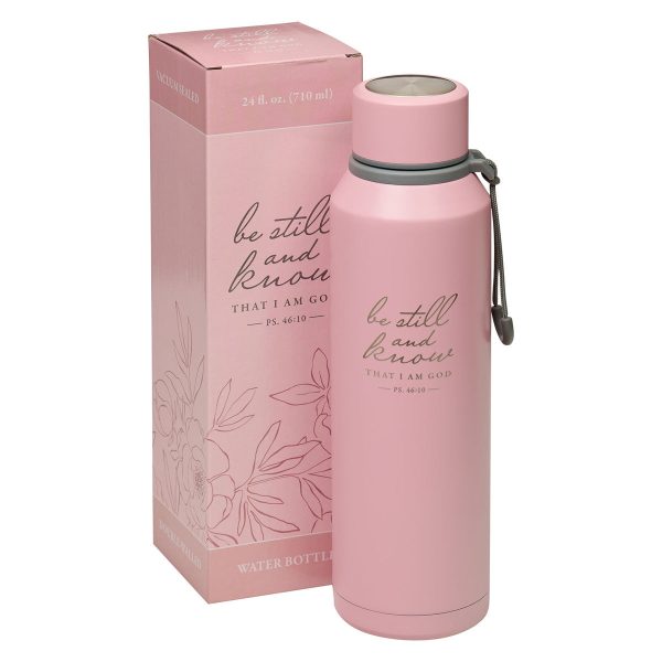 Be Still and Know That I Am God Pink Stainless Steel Water Bottle Sale