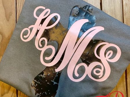 Distressed Cross with Monogram shirt , Initials with cross shirt For Discount