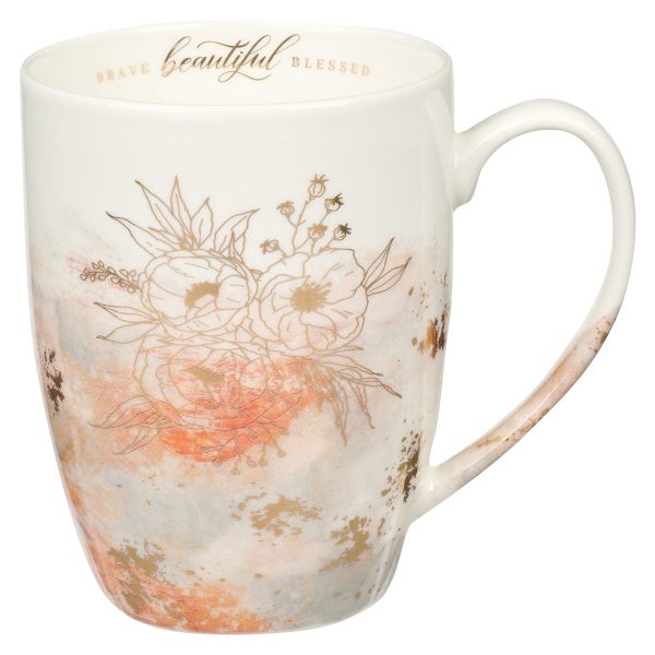 Brave Beautiful Blessed Floral Ceramic Mug Online