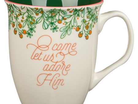 Come Let Us Adore Him Green Interior Ceramic Mug Cheap