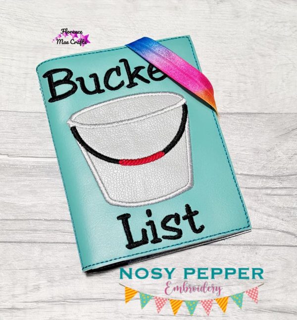 Bucket list applique notebook cover (2 sizes available) machine embroidery design DIGITAL DOWNLOAD Hot on Sale