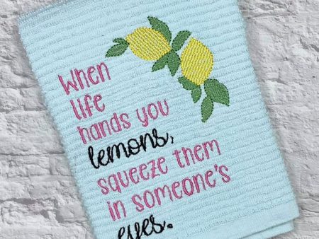 When life gives you lemons machine embroidery design (4 sizes included) DIGITAL DOWNLOAD For Sale