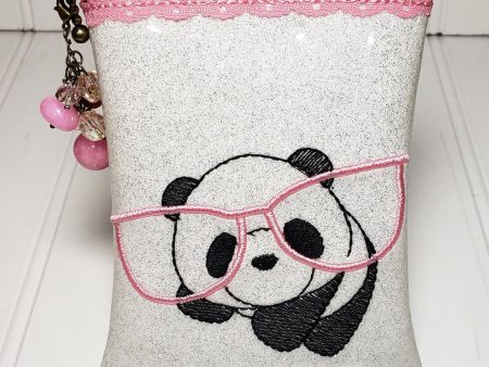 Panda Glasses Sketch ITH Bag 5 sizes available machine embroidery design DIGITAL DOWNLOAD For Sale