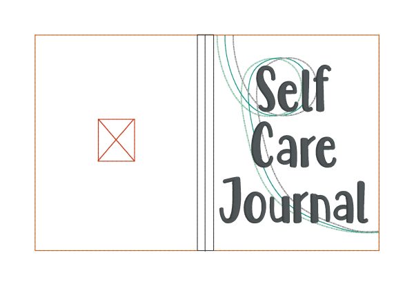 Self care journal notebook cover (2 sizes available) machine embroidery design DIGITAL DOWNLOAD For Sale