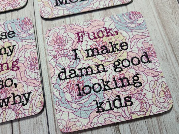 Mature Mom Coaster set of 4 designs machine embroidery design DIGITAL DOWNLOAD Fashion