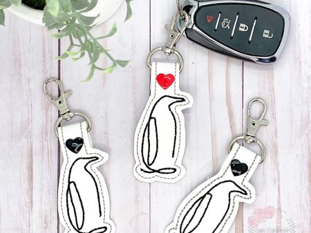 Penguin minimalist snap tab (single and multi files included) machine embroidery design DIGITAL DOWNLOAD Online now