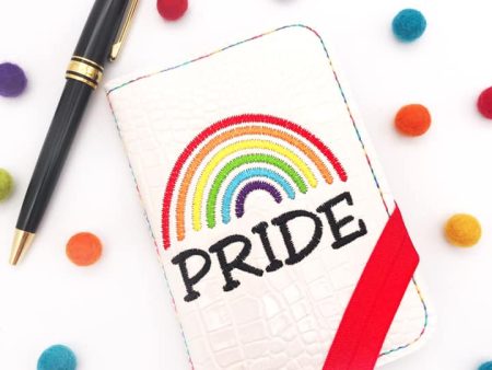 Pride Rainbow notebook cover (2 sizes available) machine embroidery design DIGITAL DOWNLOAD For Discount