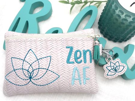 Zen AF ITH Bag (4 sizes available) includes lotus charm machine embroidery design DIGITAL DOWNLOAD Fashion