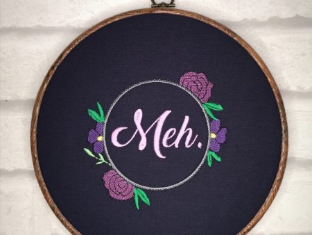 Meh machine embroidery design (5 sizes included) DIGITAL DOWNLOAD For Discount