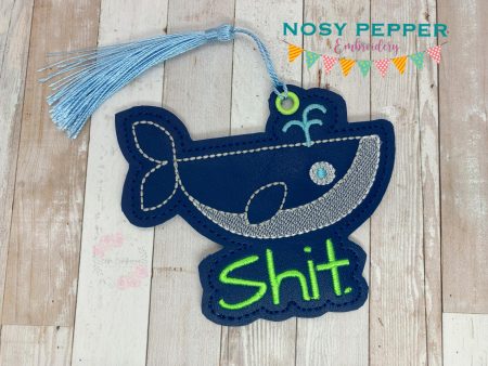 Whale sh*t bookmark bag tag ornament machine embroidery design DIGITAL DOWNLOAD Online now