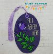 Fell asleep here bookmark bag tag ornament 4x4 machine embroidery design DIGITAL DOWNLOAD Online