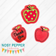 Apple gift tag charm set 4x4 machine embroidery design DIGITAL DOWNLOAD Discount