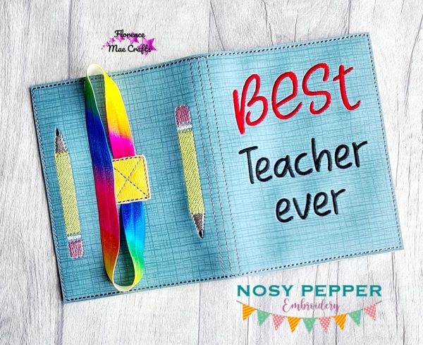 Best Teacher ever notebook cover (2 sizes available) machine embroidery design DIGITAL DOWNLOAD Online Hot Sale