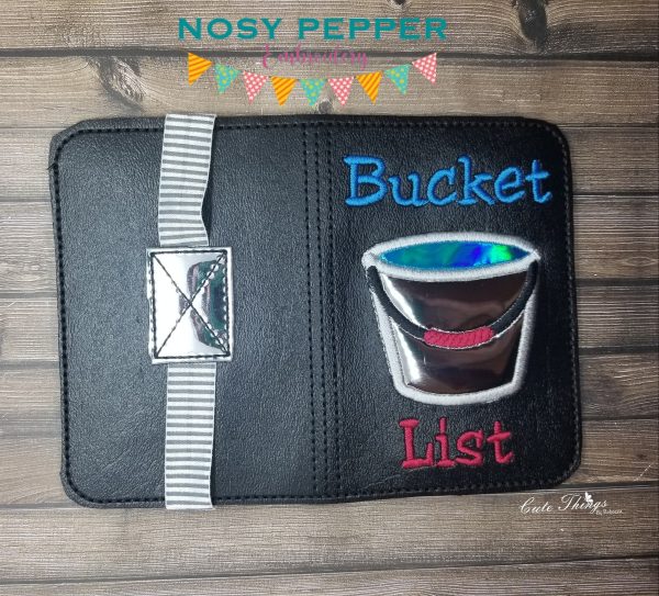 Bucket list applique notebook cover (2 sizes available) machine embroidery design DIGITAL DOWNLOAD Hot on Sale