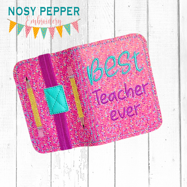 Best Teacher ever notebook cover (2 sizes available) machine embroidery design DIGITAL DOWNLOAD Online Hot Sale