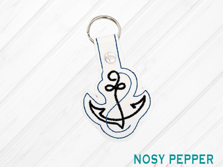 Anchor Minimalist Snap tab (Single and Multi included) machine embroidery design DIGITAL DOWNLOAD Online Hot Sale