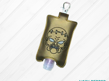 Zombie Head ITH Hand Sanitizer Holder (fits 1 oz, 5x7 Hoop) machine embroidery design DIGITAL DOWNLOAD on Sale