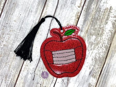 Mask to school snap tab bookmark bag tag ornament 4x4 machine embroidery design DIGITAL DOWNLOAD on Sale