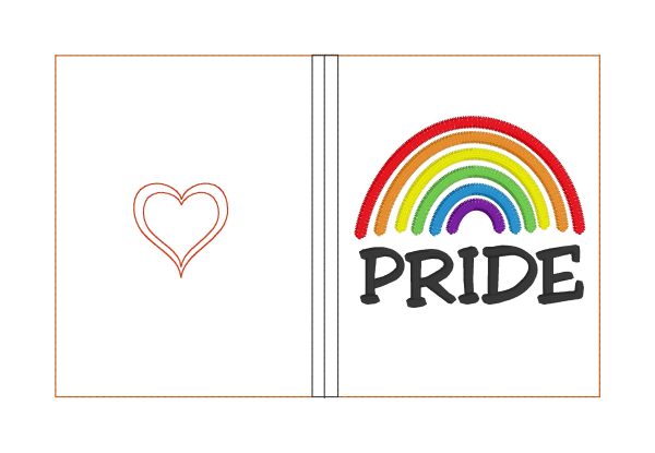 Pride Rainbow notebook cover (2 sizes available) machine embroidery design DIGITAL DOWNLOAD For Discount