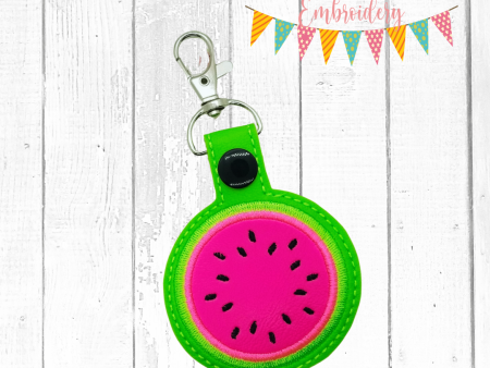 Watermelon snap tab Applique design (single & multi files included) machine embroidery design DIGITAL DOWNLOAD Cheap